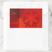 クリスマスプレゼントラベルステッカーレッドスノーフレーク 長方形シール (バッグ)