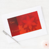 クリスマスプレゼントラベルステッカーレッドスノーフレーク 長方形シール (封筒)