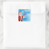 クリスマスプレゼントラベルステッカー – サンタ スクエアシール (バッグ)