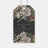 クリスマスプレゼントラベルフローラ水彩シャルボード ギフトタグ (正面)