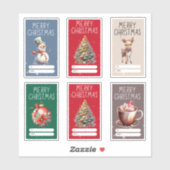 クリスマスプレゼントラベルラベルの宛先/差出人 シール (シート)