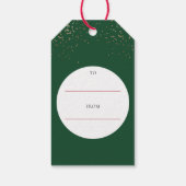 クリスマスプレゼントラベル金ゴールドグリッター書道グリーン ギフトタグ (裏面)