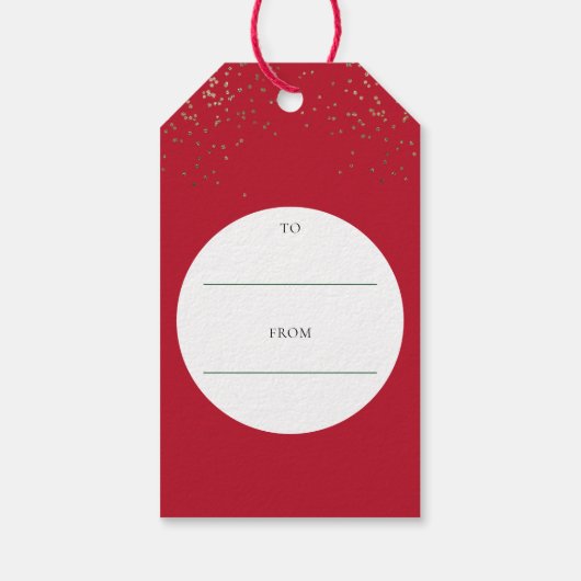 クリスマスプレゼントラベル金ゴールドグリッター書道赤 ギフトタグ (裏面)