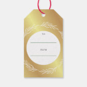 クリスマスプレゼントラベル金ゴールドリース パーソナライズされた ギフトタグ (裏面)