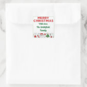 クリスマスプレゼントラベル、パーソナライズされたクリスマスラベル スクエアシール (バッグ)