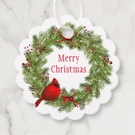 クリスマスプレゼントラベル-リースメッセージカード フェイバータグ (正面)