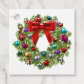 クリスマスプレゼントラベル-リースメッセージカード フェイバータグ (正面)