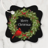 クリスマスプレゼントラベル-リースメッセージカード フェイバータグ (正面)