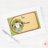 クリスマスプレゼントラベル 長方形シール (封筒)