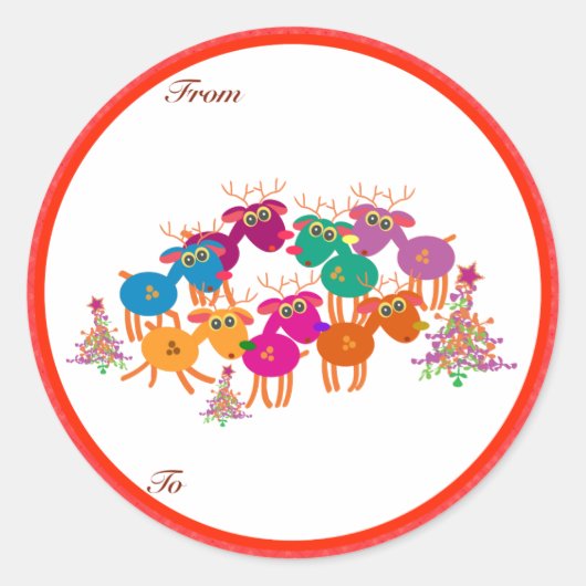 クリスマスプレゼントラベル: 7人II ラウンドシール (正面)