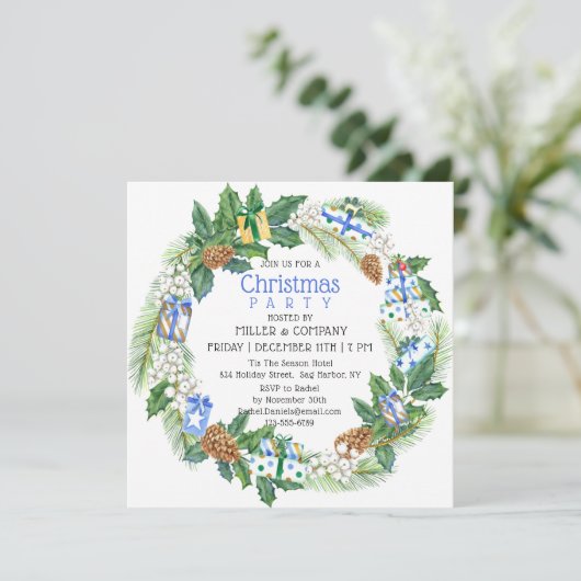 クリスマスプレゼントリース企業のクリスマスパーティー 招待状 (スタンド正面)