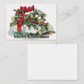 クリスマスプレゼントヴィンテージアートクリスマスカード ノートカード (正面/裏面)