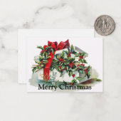 クリスマスプレゼントヴィンテージアートクリスマスカード ノートカード (正面/裏面インサイチュ)