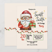 クリスマスプレゼント交換パーティー 招待状 (正面/裏面)