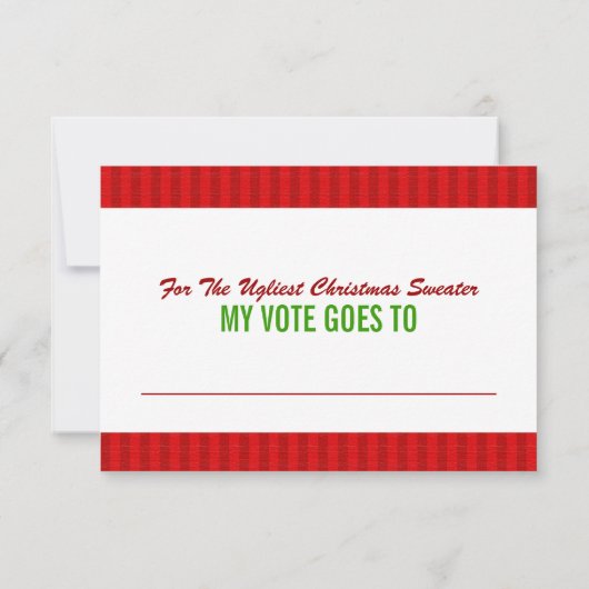 クリスマスプレゼント交換会 投票用紙カード (裏面)