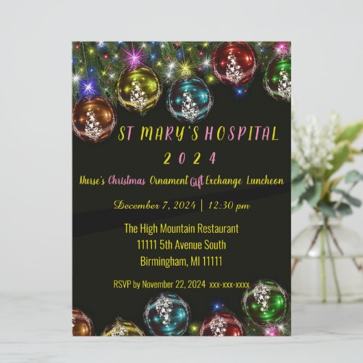 クリスマスプレゼント交換招待状6.5インチx 8.7 シーズンカード (スタンド正面)