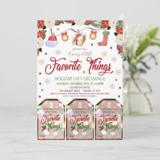 クリスマスプレゼント交換招待状 招待状 (スタンド正面)