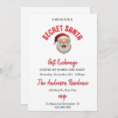 クリスマスプレゼント交換招待状 招待状 (正面/裏面)