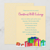 クリスマスプレゼント交換 コーポレートホリデーパーティー 招待状 (正面/裏面)