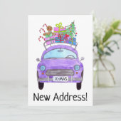 クリスマスプレゼント付きの紫色の新しいアドレス車 招待状 (スタンド正面)