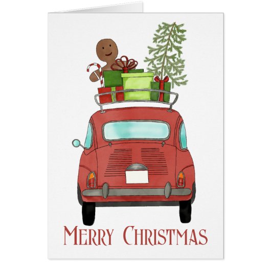 クリスマスプレゼント付きの赤い車 (正面)