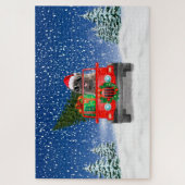 クリスマスプレゼント付きケアン・テリア犬 ジグソーパズル (縦)