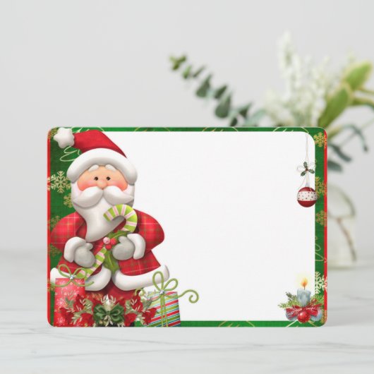 クリスマスプレゼント付きサンタ シーズンカード (スタンド正面)