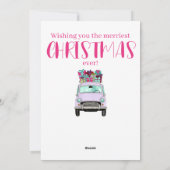 クリスマスプレゼント付きバイオレットカーホリデーカード シーズンカード (裏面)