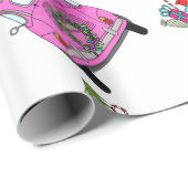 クリスマスプレゼント付きピンクの車 ラッピングペーパー (ロールコーナー)