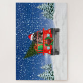 クリスマスプレゼント付きベルネーゼ山犬 ジグソーパズル (縦)