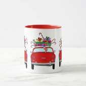 クリスマスプレゼント付きレッドカー マグカップ (中央)