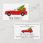 クリスマスプレゼント付きレッドカー 名刺 (正面/裏面)