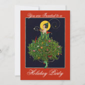 クリスマスプレゼント付きレディアールデコクリスマスパーティー 招待状 (正面)