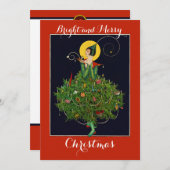 クリスマスプレゼント付きレディアールデコクリスマス シーズンカード (正面/裏面)