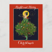 クリスマスプレゼント付きレディアールデコクリスマス ポストカード (正面)