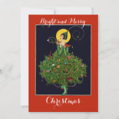 クリスマスプレゼント付きレディアールデコクリスマス 招待状 (正面)