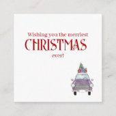 クリスマスプレゼント付きヴィンテージカーホリデーカード エンクロージャーカード (裏面)