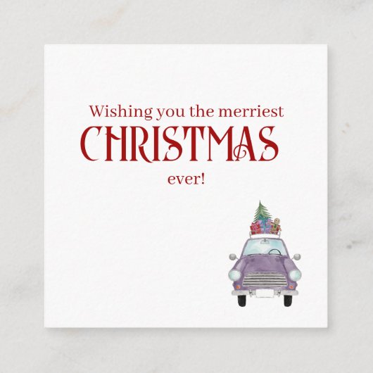 クリスマスプレゼント付きヴィンテージカーホリデーカード エンクロージャーカード (裏面)