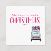 クリスマスプレゼント付きヴィンテージカーホリデーカード エンクロージャーカード (裏面)