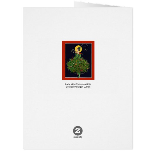 クリスマスプレゼント付き婦人アールデコ美しいファッション (裏面)