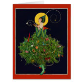 クリスマスプレゼント付き婦人アールデコ美しいファッション (正面)