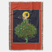 クリスマスプレゼント付き婦人アールデコ美しいファッション スローブランケット (正面縦)