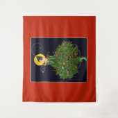 クリスマスプレゼント付き婦人アールデコ美しいファッション タペストリー (正面)