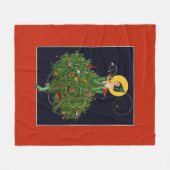 クリスマスプレゼント付き婦人アールデコ美しいファッション フリースブランケット (正面(横))