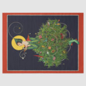 クリスマスプレゼント付き婦人アールデコ美しいファッション 薄葉紙 (正面)