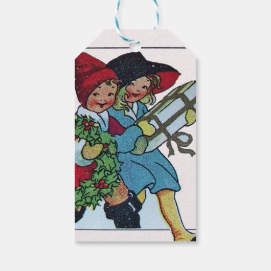 クリスマスプレゼント付き子どもモノグラム ギフトタグ (裏面)