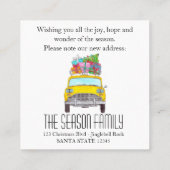 クリスマスプレゼント付き新しい住所イエローキャブ スクエア名刺 (裏面)