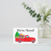 クリスマスプレゼント付き新しい住所ヴィンテージトラック 名刺 (スタンド正面)