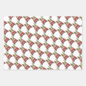 クリスマスプレゼント付き赤い車ラッピング紙 ラッピングペーパーシート (正面2)