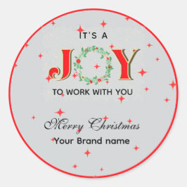 クリスマスプレゼント企業ののバラ ラウンドシール